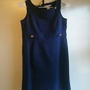 White House Black Market navy blue dress w buttons